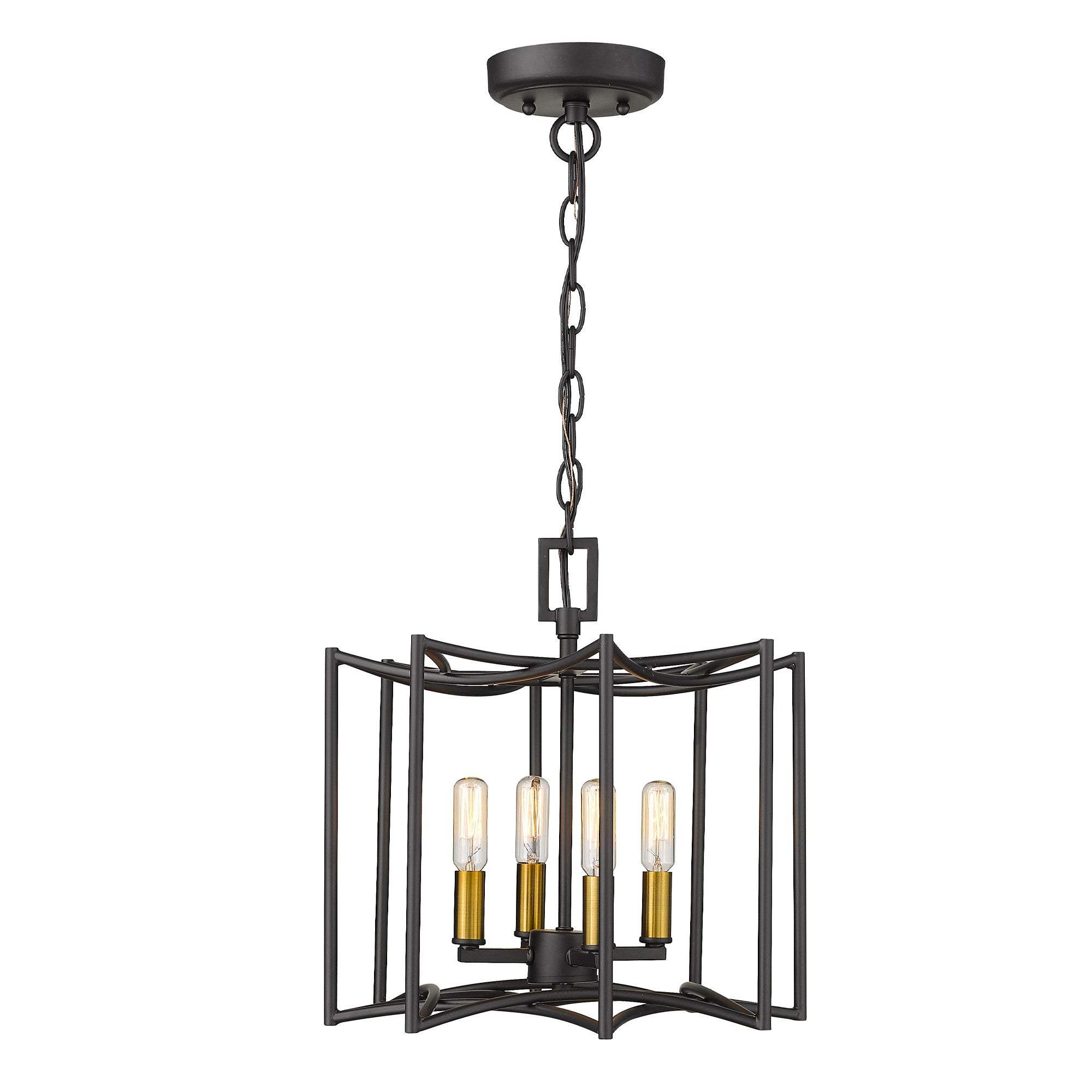 Rhian 4-Light Matte Black Pendant - Homeroots - Flyclothing LLC