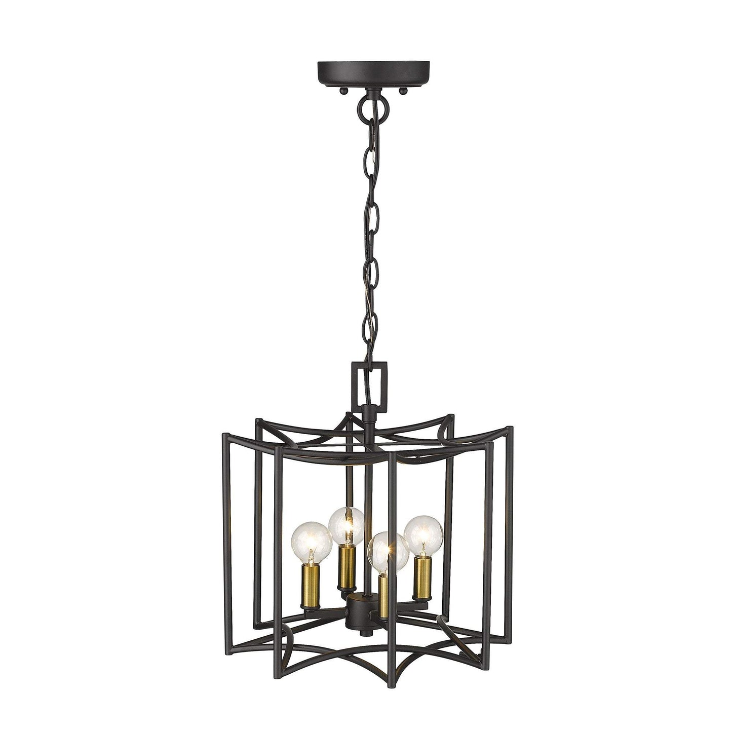 Rhian 4-Light Matte Black Pendant - Homeroots - Flyclothing LLC