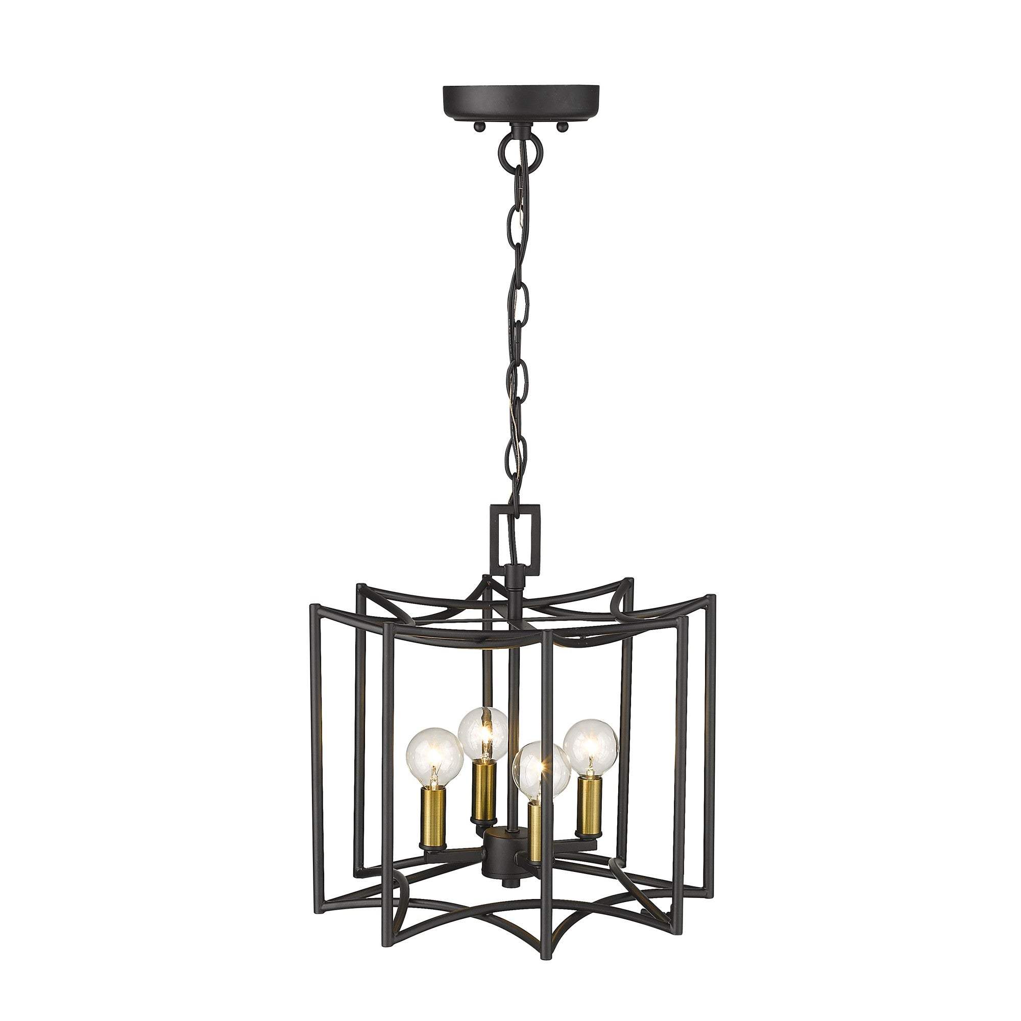 Rhian 4-Light Matte Black Pendant - Homeroots - Flyclothing LLC