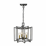 Rhian 4-Light Matte Black Pendant - Homeroots