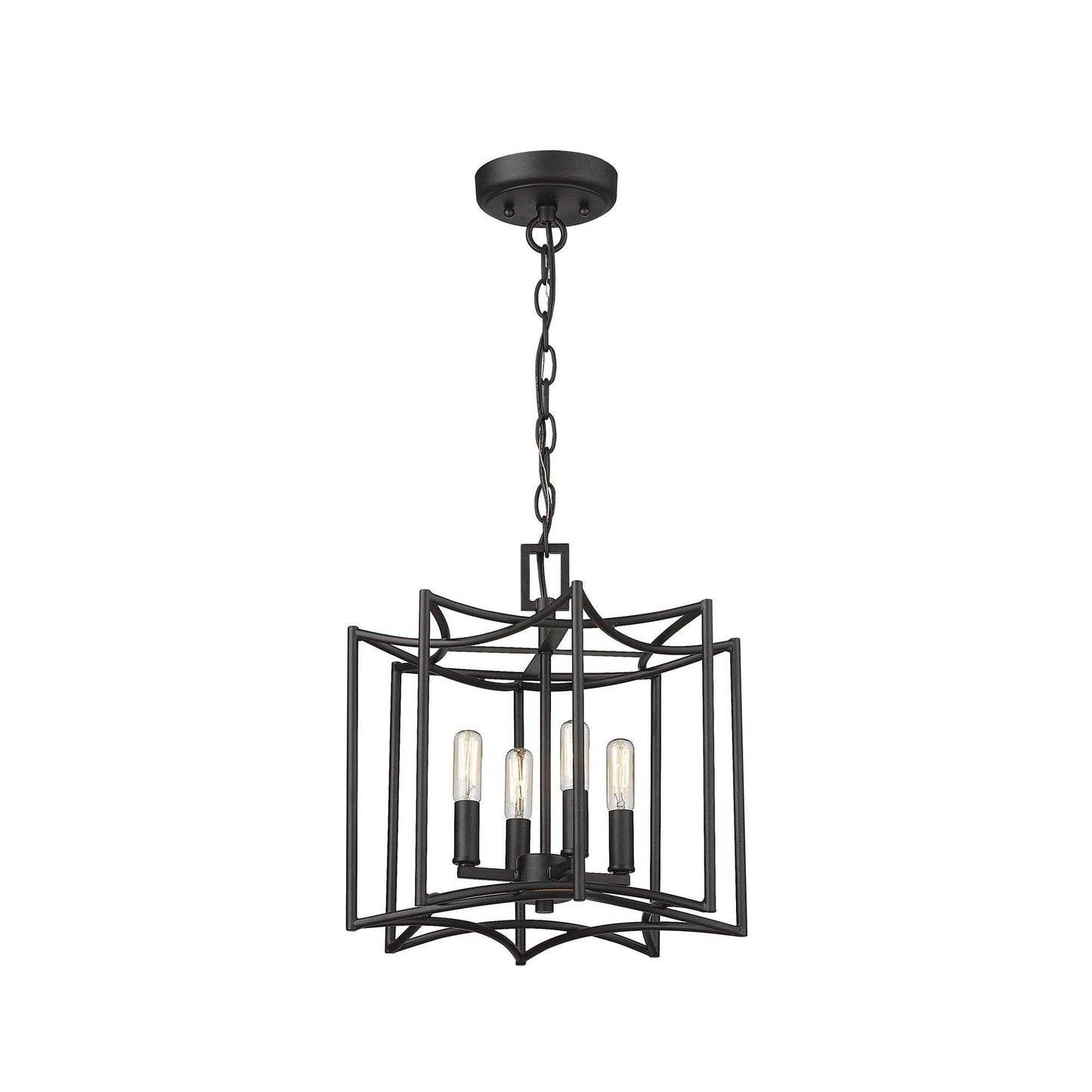 Rhian 4-Light Matte Black Pendant - Homeroots - Flyclothing LLC