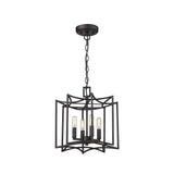 Rhian 4-Light Matte Black Pendant - Homeroots - Flyclothing LLC