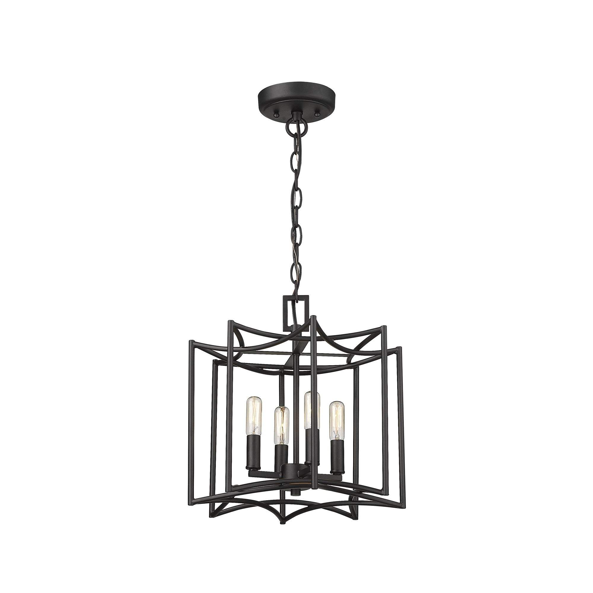Rhian 4-Light Matte Black Pendant - Homeroots - Flyclothing LLC