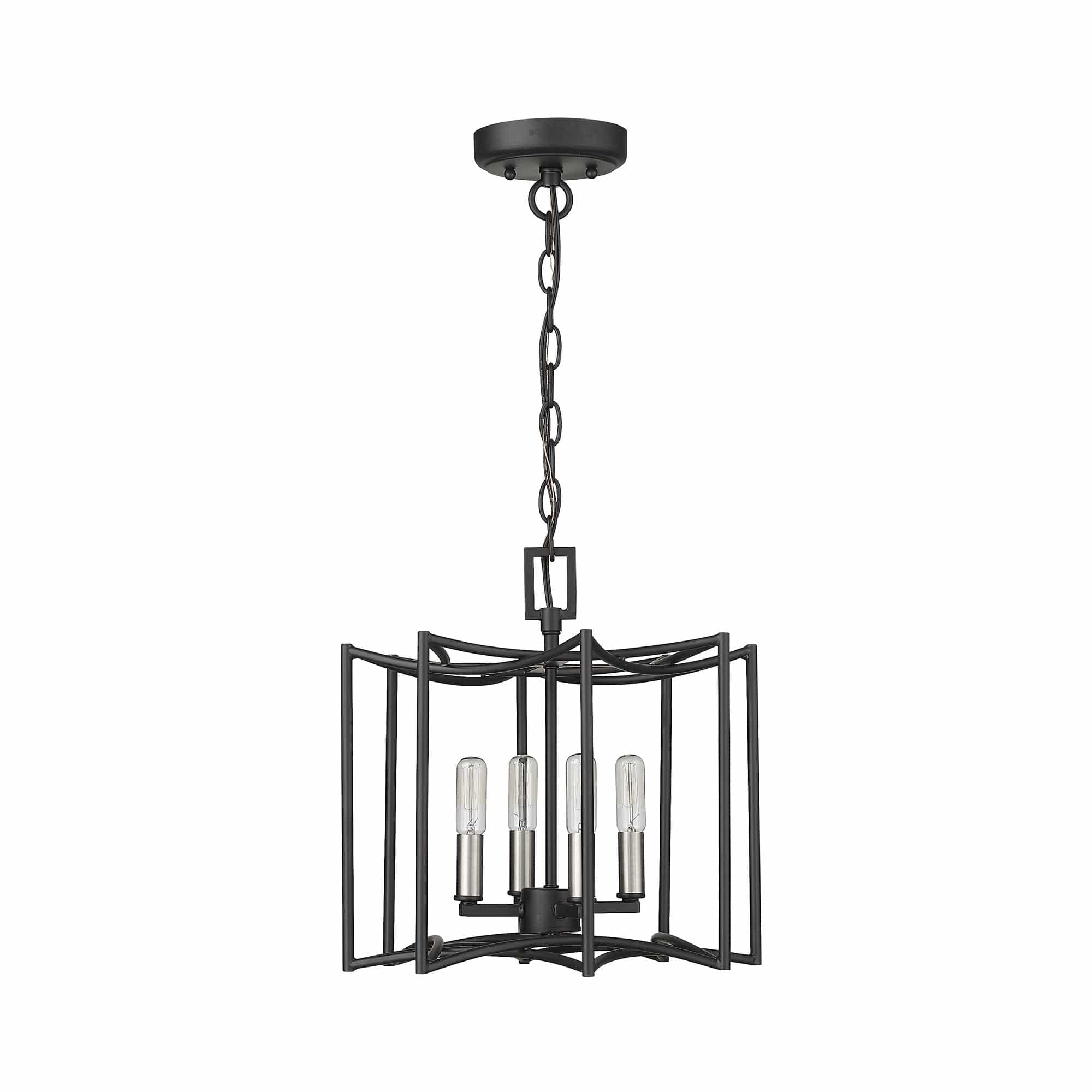 Rhian 4-Light Matte Black Pendant - Homeroots