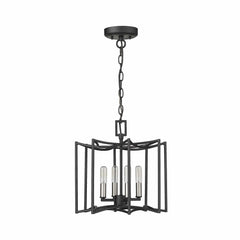 Rhian 4-Light Matte Black Pendant - Homeroots