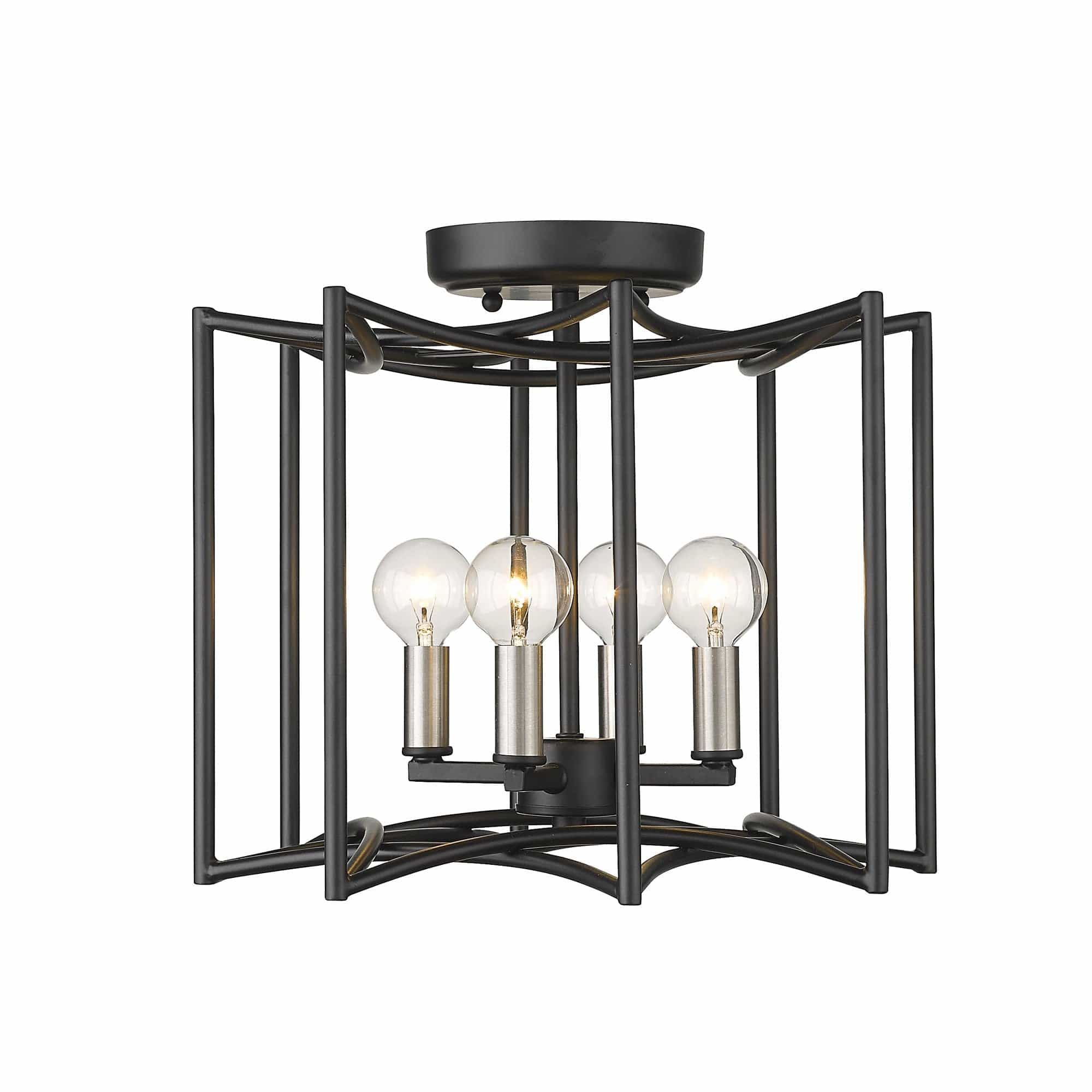 Rhian 4-Light Matte Black Pendant - Homeroots