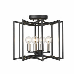 Rhian 4-Light Matte Black Pendant - Homeroots