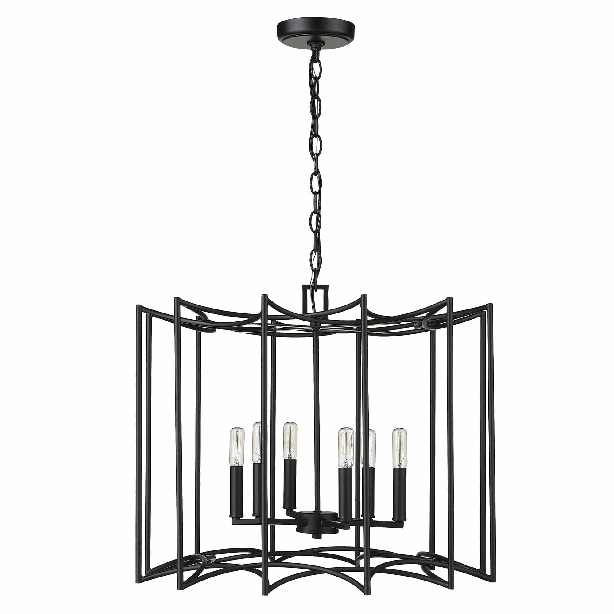 Rhian 8-Light Matte Black Pendant - Homeroots