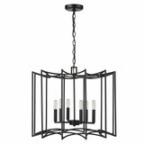 Rhian 8-Light Matte Black Pendant - Homeroots