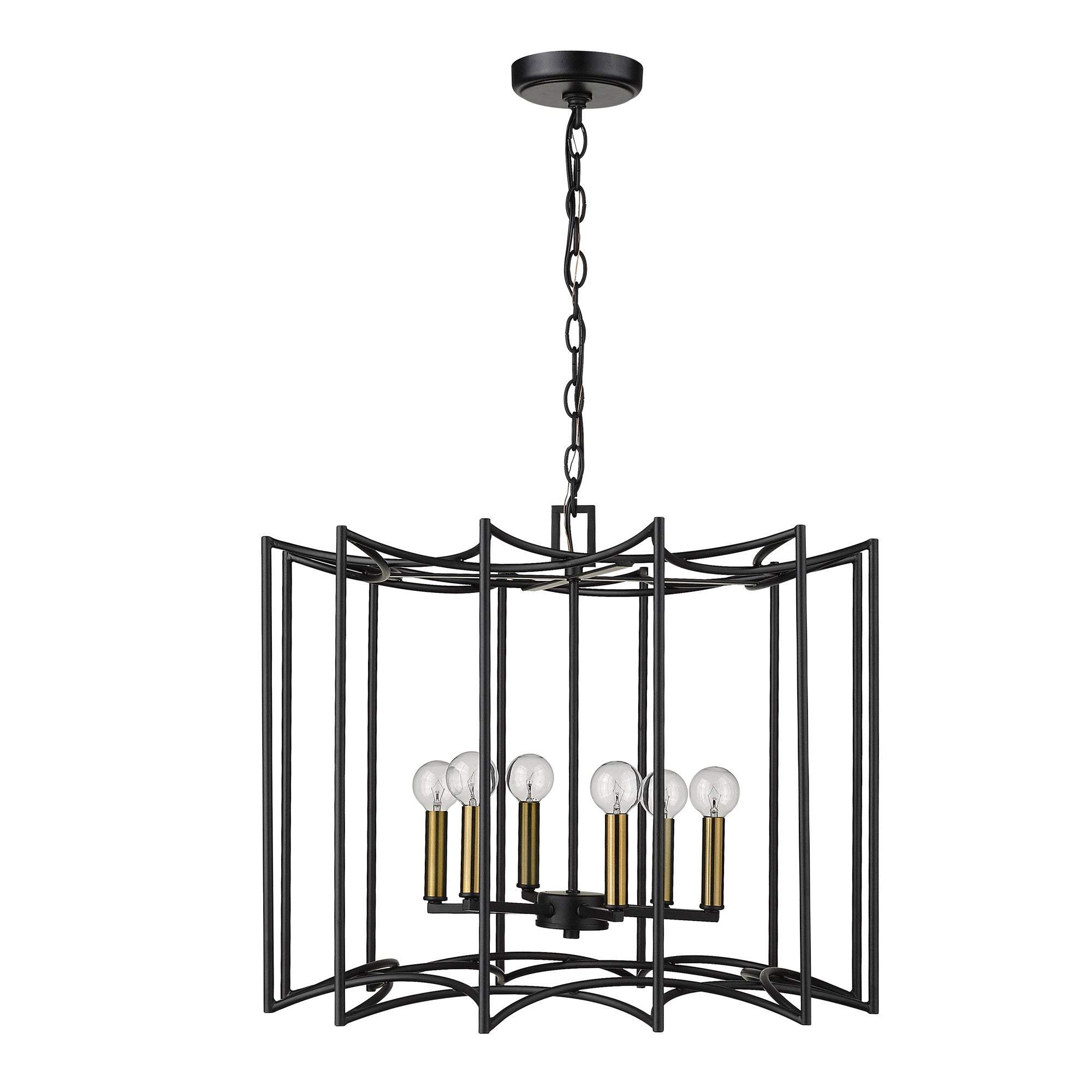 Rhian 8-Light Matte Black Pendant - Homeroots - Flyclothing LLC