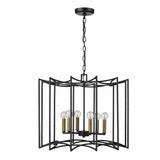 Rhian 8-Light Matte Black Pendant - Homeroots