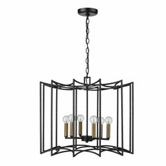 Rhian 8-Light Matte Black Pendant - Homeroots