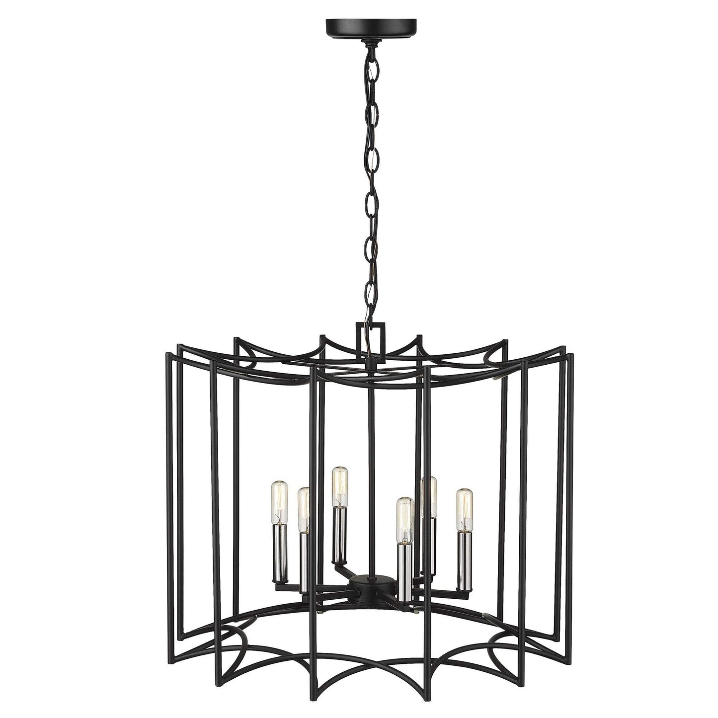 Rhian 8-Light Matte Black Pendant - Homeroots - Flyclothing LLC