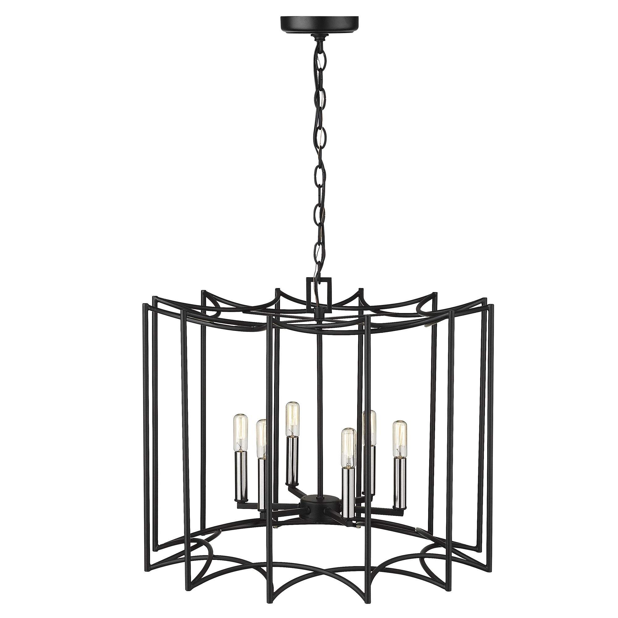 Rhian 8-Light Matte Black Pendant - Homeroots - Flyclothing LLC