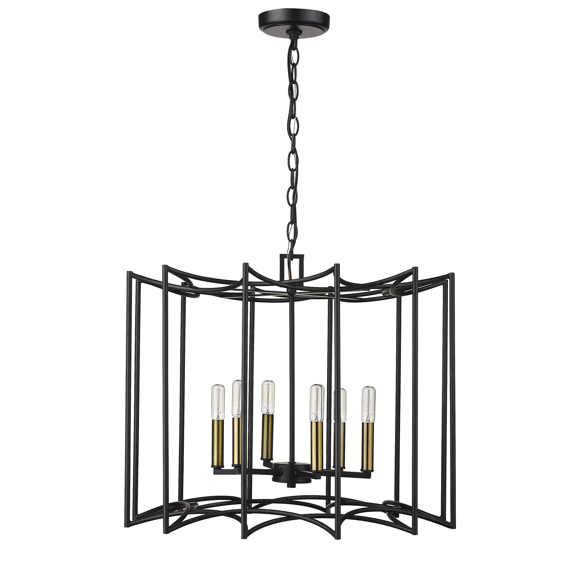 Rhian 8-Light Matte Black Pendant - Homeroots - Flyclothing LLC