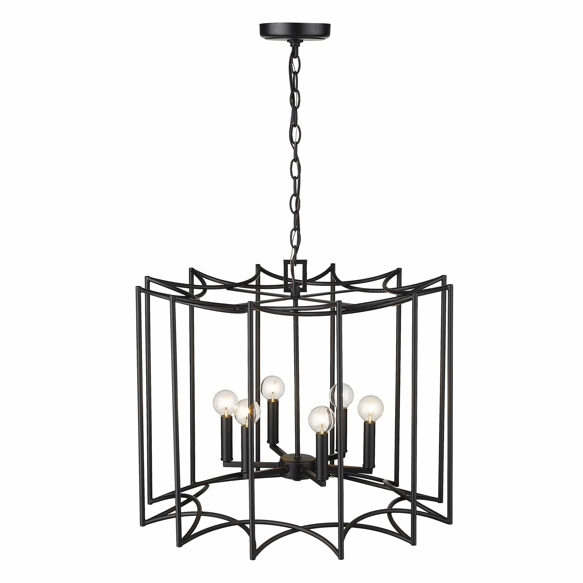 Rhian 8-Light Matte Black Pendant - Homeroots