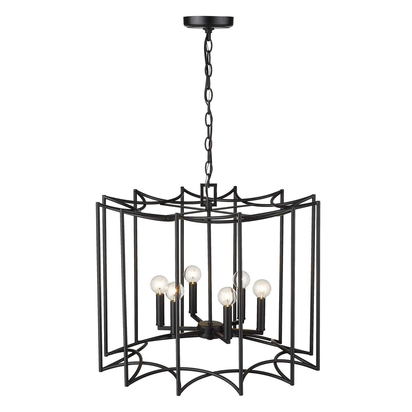 Rhian 8-Light Matte Black Pendant - Homeroots - Flyclothing LLC