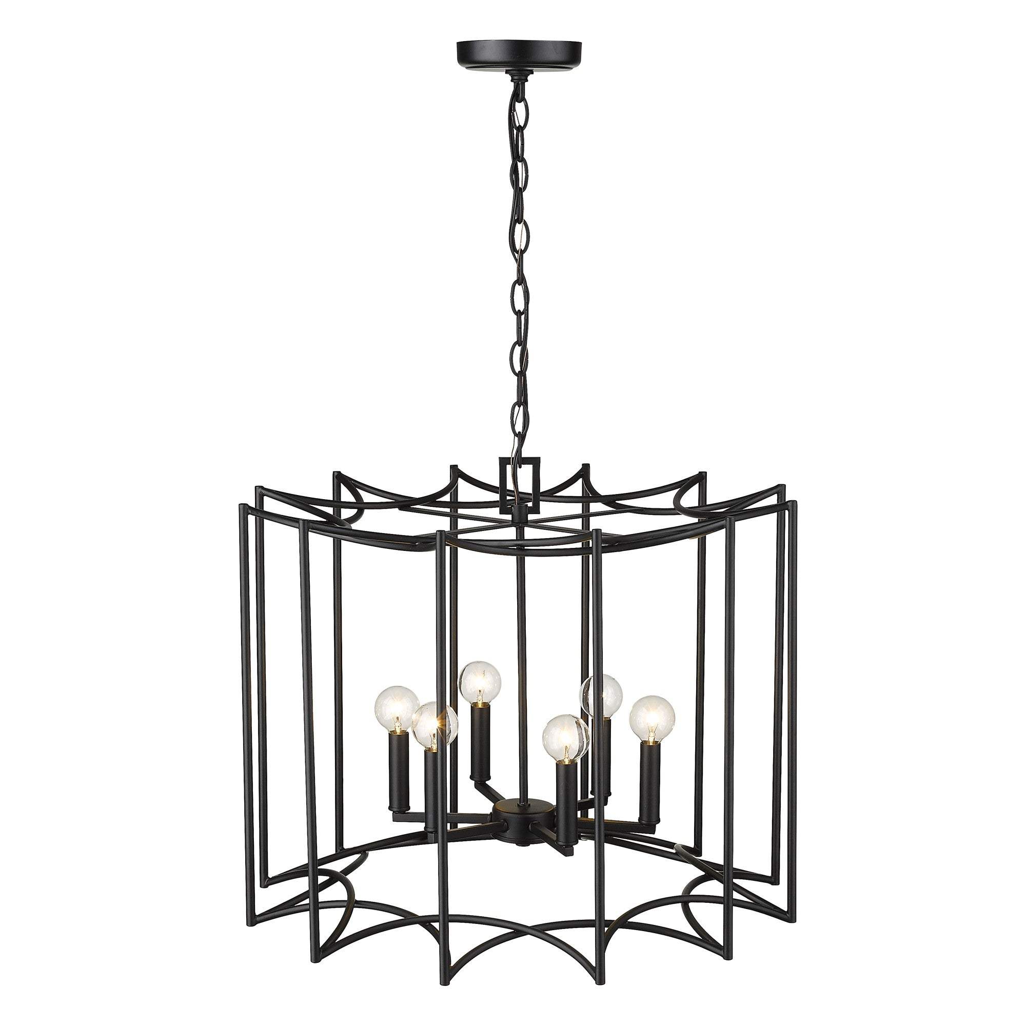 Rhian 8-Light Matte Black Pendant - Homeroots - Flyclothing LLC
