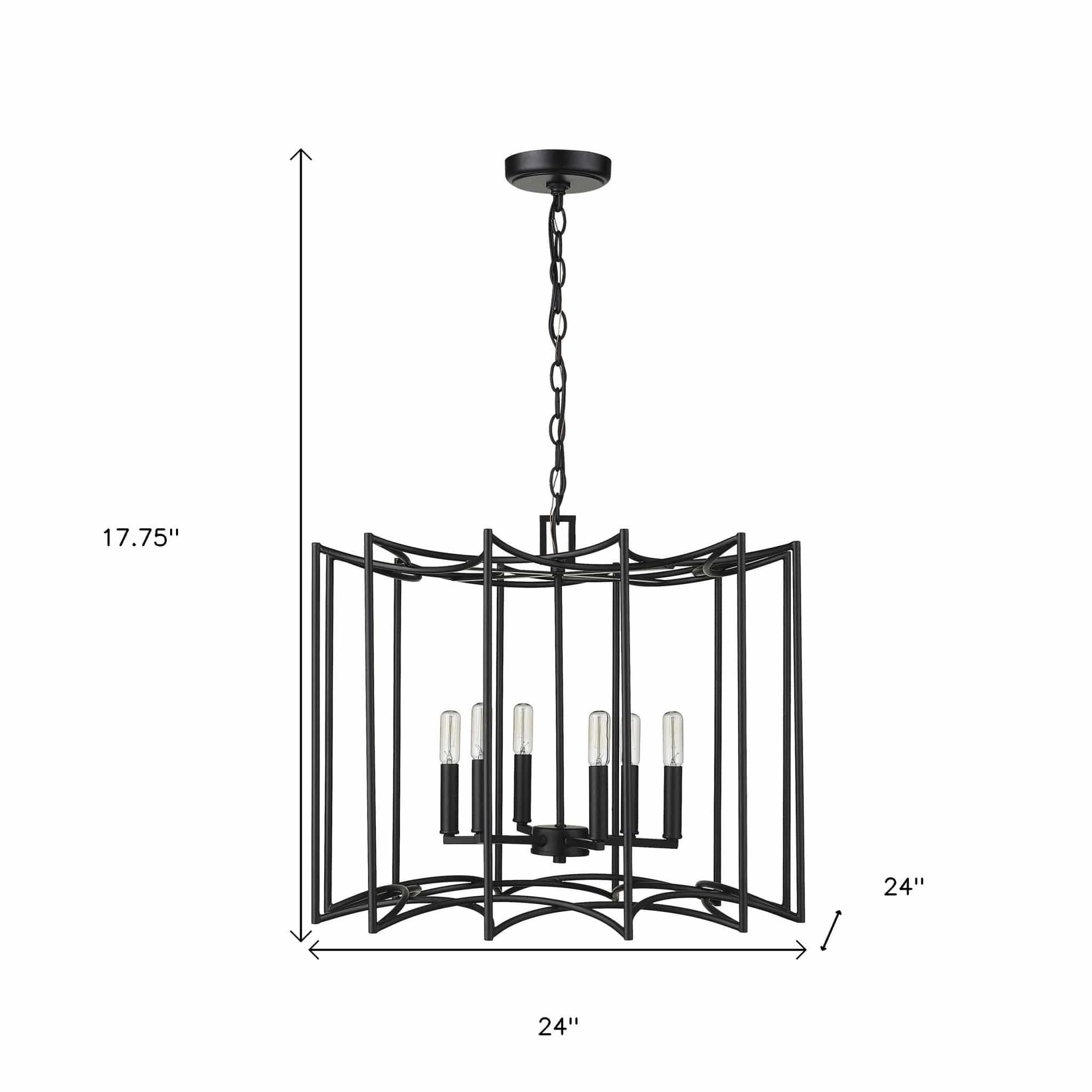 Rhian 8-Light Matte Black Pendant - Homeroots