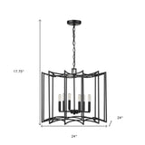 Rhian 8-Light Matte Black Pendant - Homeroots - Flyclothing LLC