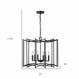 Rhian 8-Light Matte Black Pendant - Homeroots - Flyclothing LLC