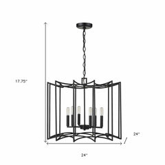 Rhian 8-Light Matte Black Pendant - Homeroots