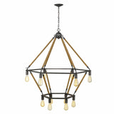Brown and Black Twelve Light Metal Dimmable Chandelier - Homeroots - Flyclothing LLC