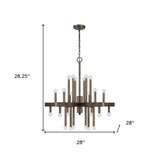 Brown Candle Style Multi Light Metal Dimmable Chandelier - Homeroots - Flyclothing LLC
