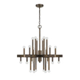 Brown Candle Style Multi Light Metal Dimmable Chandelier - Homeroots