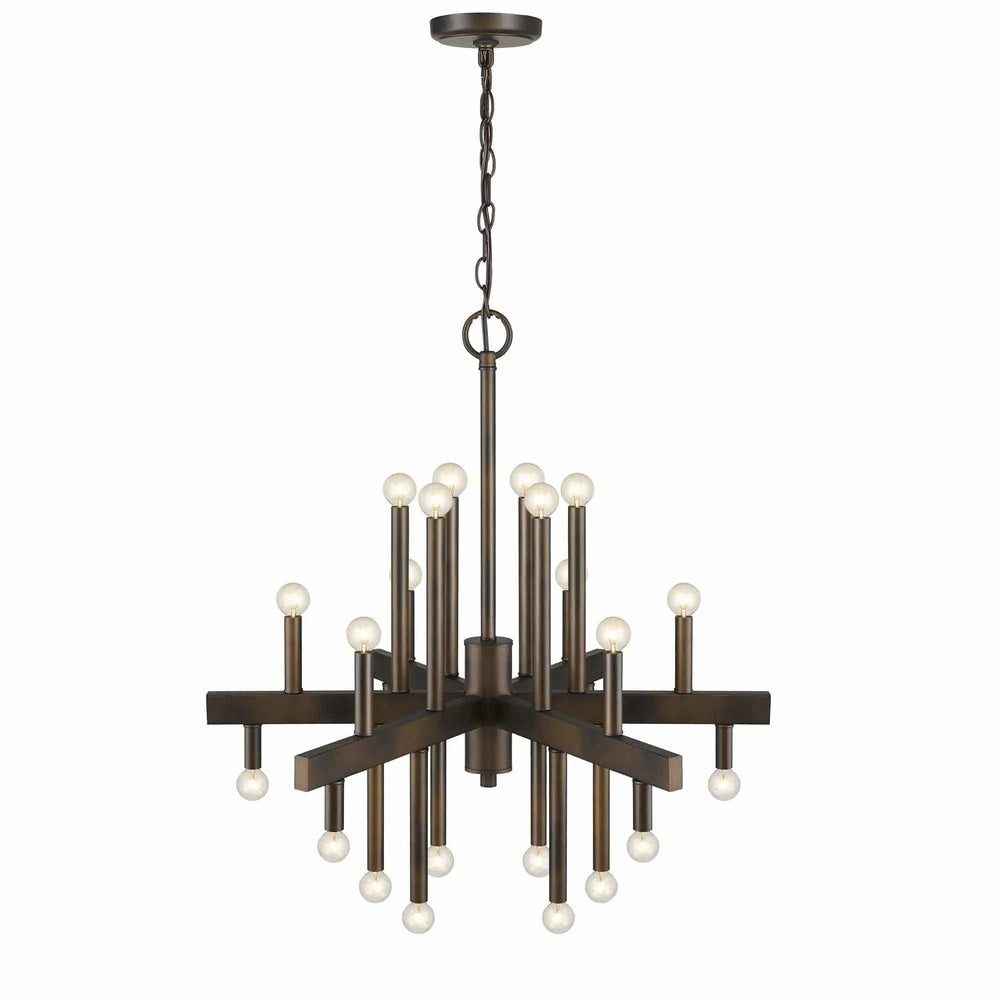 Brown Candle Style Multi Light Metal Dimmable Chandelier - Homeroots - Flyclothing LLC