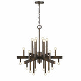 Brown Candle Style Multi Light Metal Dimmable Chandelier - Homeroots