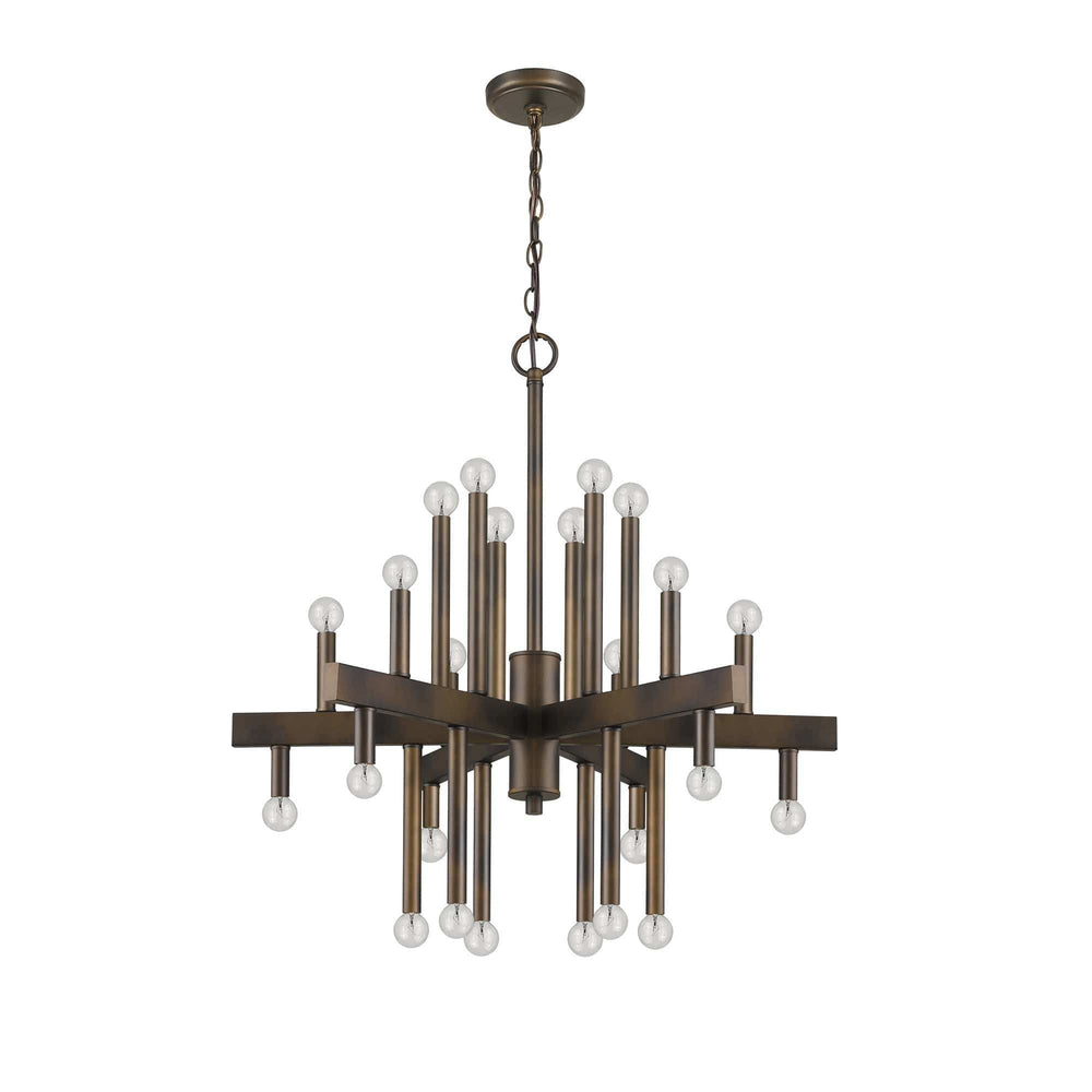 Brown Candle Style Multi Light Metal Dimmable Chandelier - Homeroots - Flyclothing LLC