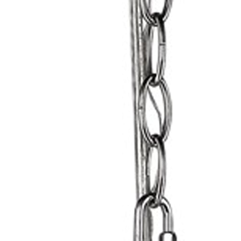 Silver Candle Style Five Light Metal and Crystals Dimmable Chandelier With White Shades - Homeroots