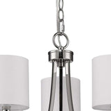 Silver Candle Style Three Light Metal Dimmable Chandelier With White Shades - Homeroots - Flyclothing LLC