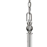 Silver Candle Style Five Light Metal and Crystals Dimmable Chandelier With White Shades - Homeroots - Flyclothing LLC
