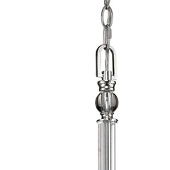 Silver Candle Style Five Light Metal and Crystals Dimmable Chandelier With White Shades - Homeroots