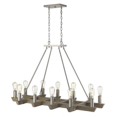 Silver Kitchen Island Twelve Light Metal Dimmable Chandelier - Homeroots