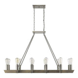 Silver Kitchen Island Twelve Light Metal Dimmable Chandelier - Homeroots