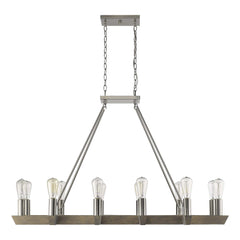 Silver Kitchen Island Twelve Light Metal Dimmable Chandelier - Homeroots