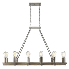 Silver Kitchen Island Twelve Light Metal Dimmable Chandelier - Homeroots