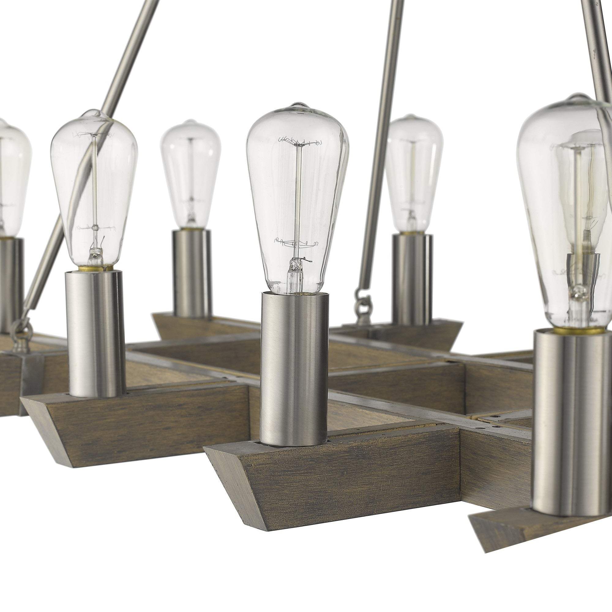 Silver Kitchen Island Twelve Light Metal Dimmable Chandelier - Homeroots - Flyclothing LLC