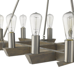 Silver Kitchen Island Twelve Light Metal Dimmable Chandelier - Homeroots
