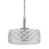 Isabella 4-Light Polished Nickel Drum Pendant With Crystal Accents - Homeroots - Flyclothing LLC