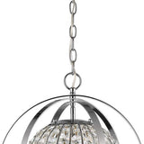 Olivia 1-Light Polished Nickel Crystal Globe Pendant - Homeroots - Flyclothing LLC