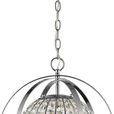 Olivia 1-Light Polished Nickel Crystal Globe Pendant - Homeroots