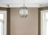 Olivia 1-Light Polished Nickel Crystal Globe Pendant - Homeroots