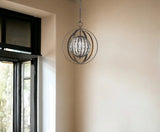 Olivia 1-Light Oil-Rubbed Bronze Crystal Globe Pendant - Homeroots