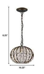 Olivia 1-Light Oil-Rubbed Bronze Crystal Globe Pendant - Homeroots
