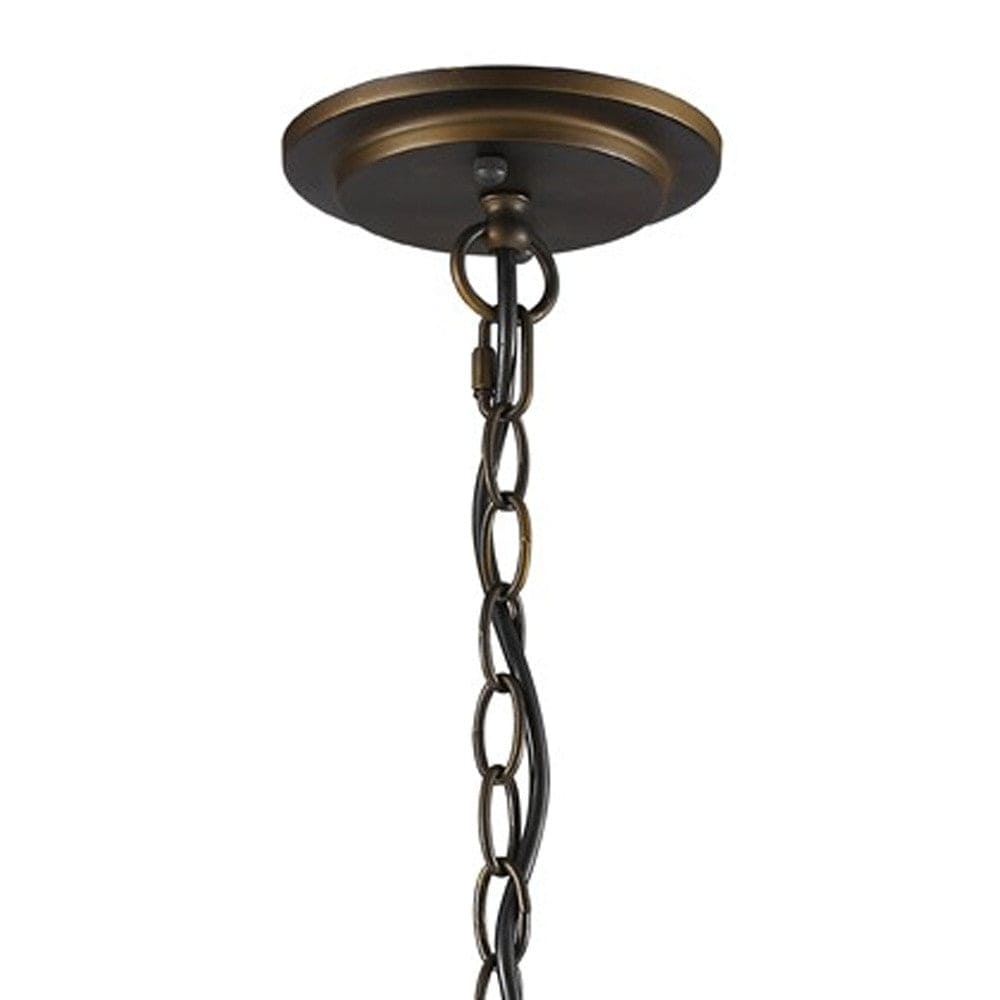 Olivia 1-Light Oil-Rubbed Bronze Crystal Globe Pendant - Homeroots