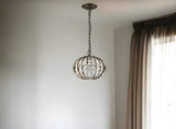 Olivia 1-Light Oil-Rubbed Bronze Crystal Globe Pendant - Homeroots